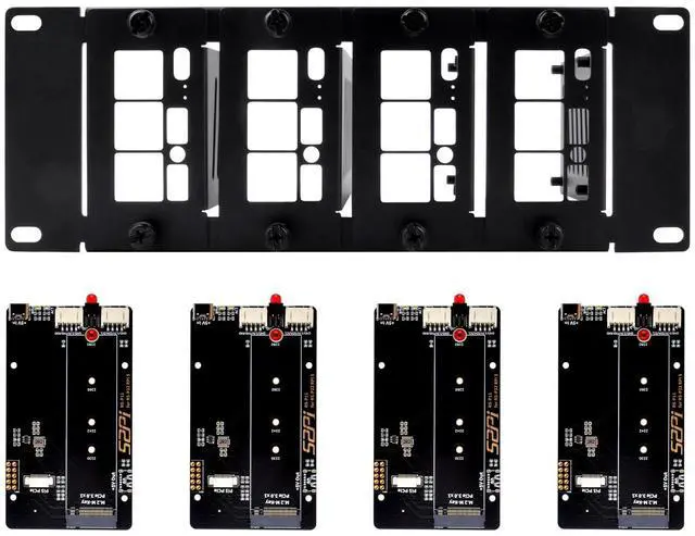 Main image of 52Pi 10 Inch 2U Rack Mount for Raspberry Pi 5, with Four PCIE NVME Boards for DeskPi Rackmount T1/T0/T2 Server Cabinets