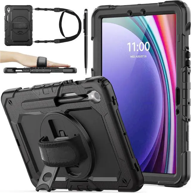 Main image of WERLEO Case for Samsung Galaxy Tab S10 Lite / S10 FE / S9 / S9 FE 5G Tablet Case Protective with Screen Protector, Pencil Holder, 360 Rotate Stand, Hand Strap, Shoulder Strap, Stylus Pen