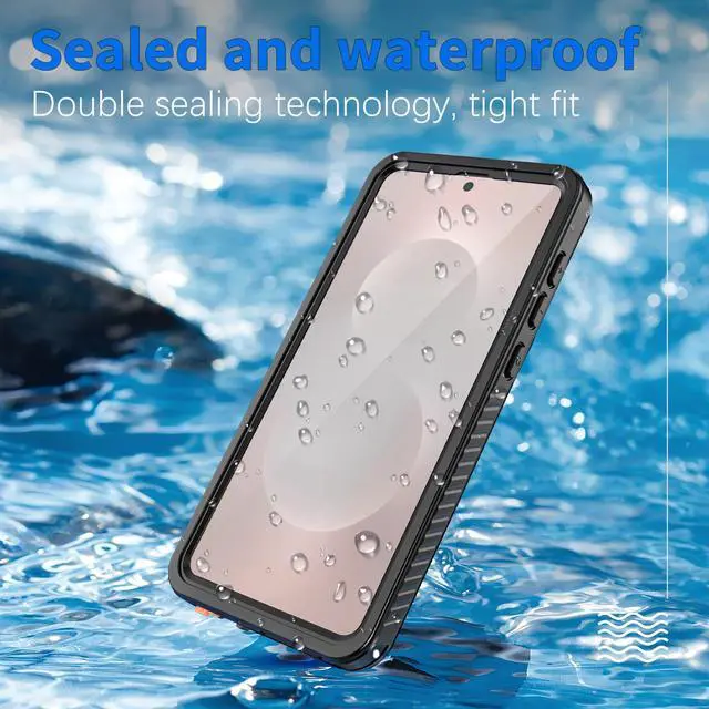 Alt view image 2 of 7 - WERLEO for Samsung Galaxy S25 Edge Waterproof Case, [Fit for Magsafe] [IP68 Underwater] Built-in Screen & Lens Protector, Shockproof Phone Cover for Galaxy S25 Edge 6.7" Black