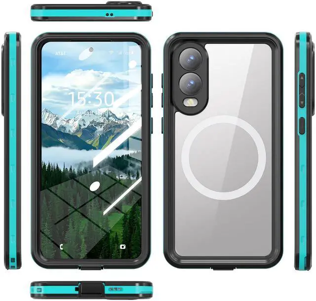 Alt view image 7 of 7 - WERLEO Magnetic Waterproof  Case for Samsung Galaxy S25 Edge 6.7 inch 2025, Built-in Screen Protector, [12 FT Military Drop Proof] [Full Body Shockproof] [IP68 Underwater] Phone Cover Black Blue