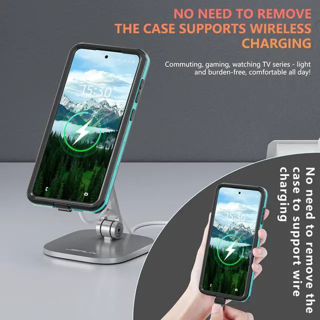 Alt view image 4 of 7 - WERLEO Magnetic Waterproof  Case for Samsung Galaxy S25 Edge 6.7 inch 2025, Built-in Screen Protector, [12 FT Military Drop Proof] [Full Body Shockproof] [IP68 Underwater] Phone Cover Black Blue