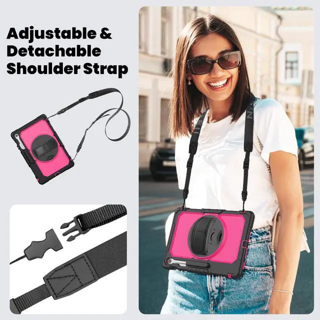 Alt view image 5 of 7 - WERLEO Case for Samsung Galaxy Tab Galaxy Tab S10 FE Plus 13.1 inch 2025 SM-X620/X626B/X626, Shockproof Protective Case with Screen Protector, Stand, Hand/Shoulder Strap Pen Holder,Stylus Pen