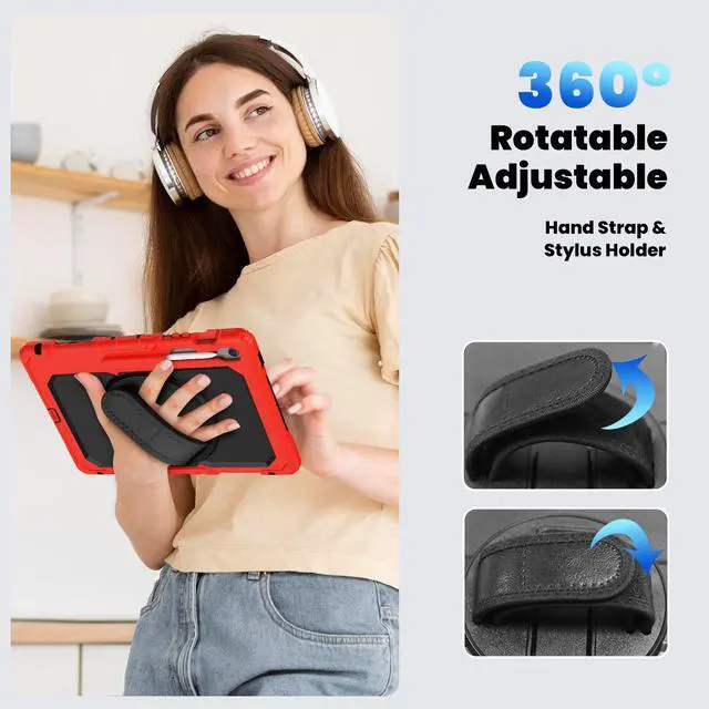 Alt view image 4 of 7 - WERLEO Case for Samsung Galaxy Tab Galaxy Tab S10 FE Plus 13.1 inch 2025 SM-X620/X626B/X626, Shockproof Protective Case with Screen Protector, Stand, Hand/Shoulder Strap Pen Holder,Stylus Pen