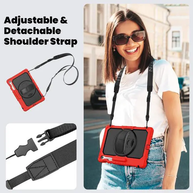 Alt view image 5 of 7 - WERLEO Case for Samsung Galaxy Tab Galaxy Tab S10 FE Plus 13.1 inch 2025 SM-X620/X626B/X626, Shockproof Protective Case with Screen Protector, Stand, Hand/Shoulder Strap Pen Holder,Stylus Pen