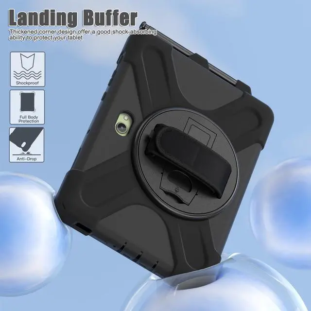 Alt view image 4 of 7 - WERLEO Case for Samsung Galaxy Tab Active5 Pro 2025 / Active4 Pro 2022 / Active Pro 2019 10.1" Shockproof Drop Protection Cover with Screen Protector Pencil Holder Stand Shoulder Strap Stylus Pen