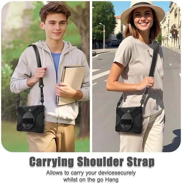 Alt view image 7 of 7 - WERLEO Case for Samsung Galaxy Tab Active5 Pro 2025 / Active4 Pro 2022 / Active Pro 2019 10.1" Shockproof Drop Protection Cover with Screen Protector Pencil Holder Stand Shoulder Strap Stylus Pen