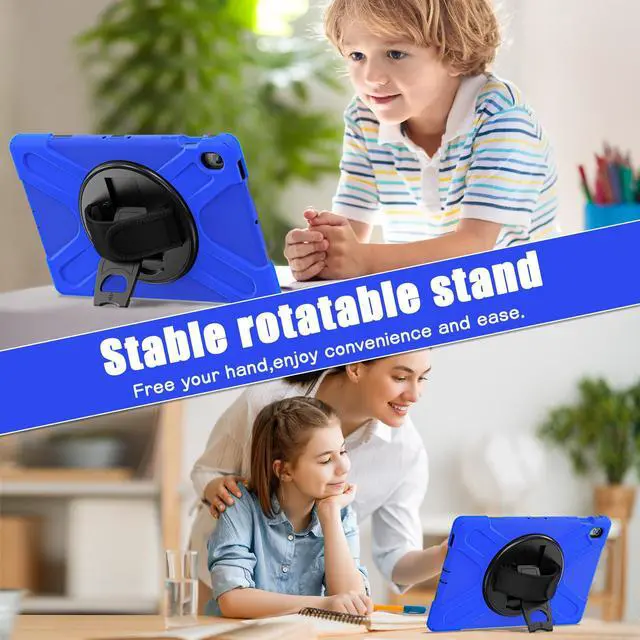 Alt view image 6 of 7 - WERLEO Case for Samsung Galaxy Tab S10 FE Plus 13.1 inch 2025 SM-X620/X626B/X626, Shockproof Protective Cover with Screen Protector, Stand, Hand/Shoulder Strap Pen Holder,Stylus Pen Blue