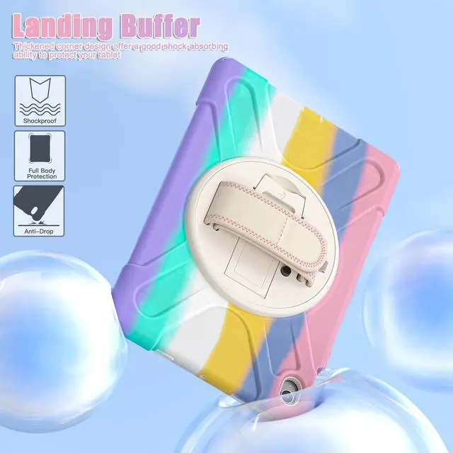 Alt view image 2 of 7 - WERLEO Case for Samsung Galaxy Tab S10 FE Plus 13.1 inch 2025 SM-X620/X626B/X626, Shockproof Protective Cover with Screen Protector, Stand, Hand/Shoulder Strap Pen Holder,Stylus Pen Pink/White