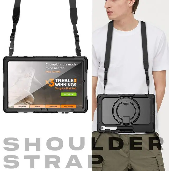 Alt view image 5 of 7 - WERLEO Case for Samsung Galaxy Tab S10 FE Plus 13.1 inch 2025 SM-X620/X626B/X626 with Screen Protector Pen Holder Stand Hand Strap Shoulder Strap | Heavy Duty Shockproof Cover