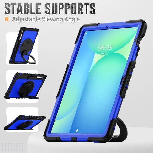 Alt view image 3 of 7 - WERLEO Case for Samsung Galaxy Tab S10 FE Plus 13.1 inch 2025 SM-X620/X626B/X626 with Screen Protector Pen Holder Stand Hand Strap Shoulder Strap | Heavy Duty Shockproof Cover Blue