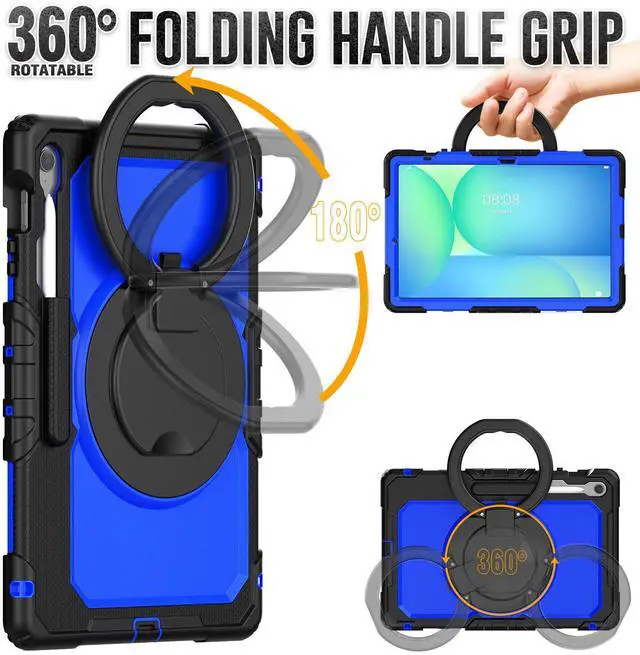 Alt view image 7 of 7 - WERLEO Case for Samsung Galaxy Tab S10 FE Plus 13.1 inch 2025 SM-X620/X626B/X626 with Screen Protector Pen Holder Stand Hand Strap Shoulder Strap | Heavy Duty Shockproof Cover Blue