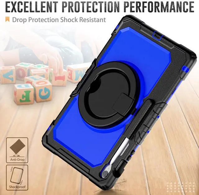 Alt view image 2 of 7 - WERLEO Case for Samsung Galaxy Tab S10 FE Plus 13.1 inch 2025 SM-X620/X626B/X626 with Screen Protector Pen Holder Stand Hand Strap Shoulder Strap | Heavy Duty Shockproof Cover Blue