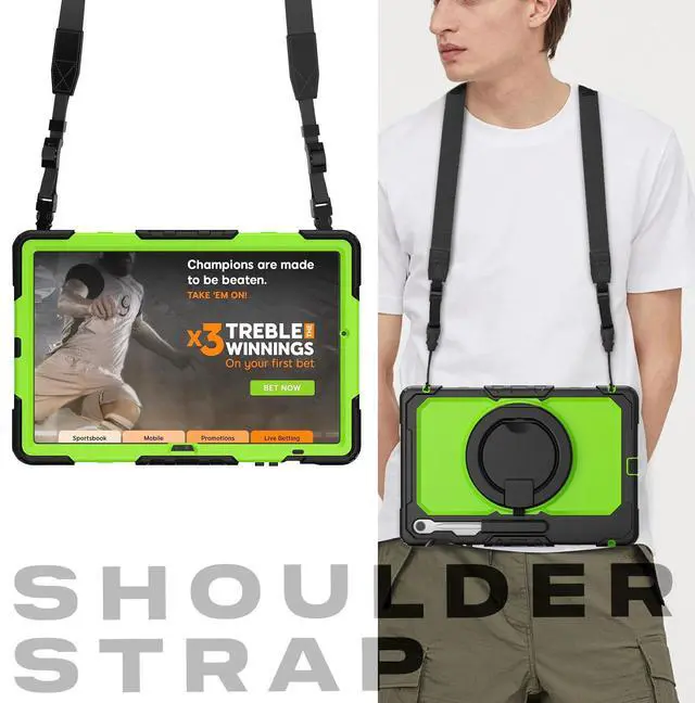 Alt view image 5 of 7 - WERLEO Case for Samsung Galaxy Tab S10 FE Plus 13.1 inch 2025 SM-X620/X626B/X626 with Screen Protector Pen Holder Stand Hand Strap Shoulder Strap | Heavy Duty Shockproof Cover Green