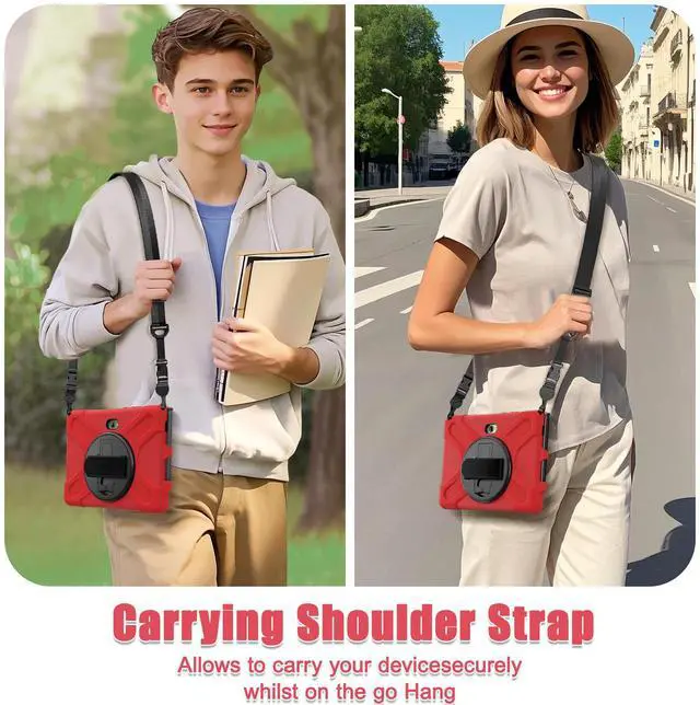 Alt view image 6 of 7 - WERLEO Case for Samsung Galaxy Tab Active5 Pro 2025 / Active4 Pro 2022 / Active Pro 2019 10.1" Shockproof Drop Protection Cover with Screen Protector Pencil Holder Stand Shoulder Strap Stylus Pen