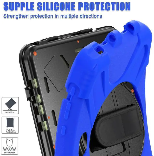 Alt view image 4 of 7 - WERLEO Case for Samsung Galaxy Tab Active5 Pro 2025 / Active4 Pro 2022 / Active Pro 2019 10.1" Shockproof Drop Protection Cover with Screen Protector Pencil Holder Stand Shoulder Strap Stylus Pen