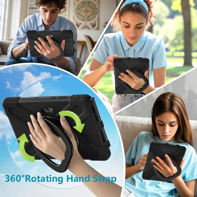 Alt view image 3 of 7 - WERLEO Case for Samsung Galaxy Tab Active5 Pro 2025 / Active4 Pro 2022 / Active Pro 2019 10.1" Shockproof Cover with Screen Protector Pencil Holder Stand Shoulder Strap Stylus Pen