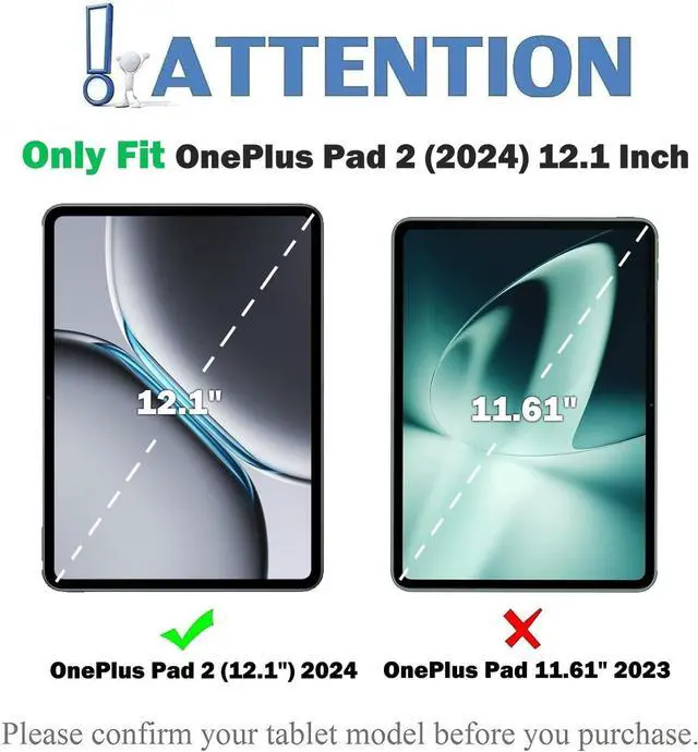Alt view image 2 of 7 - Touchpad Keyboard Case for OnePlus Pad 2 12.1 Inch 2024, 7 Colors Backlit, Detachable Bluetooth Wireless Trackpad Keyboard & Slim PU Stand Protective Cover with Pencil Holder