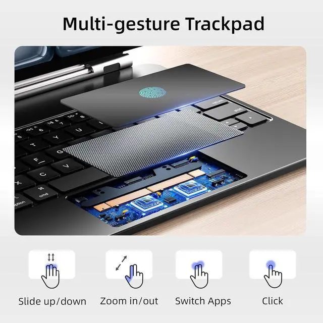 Alt view image 4 of 7 - BONAEVER for iPad Pro 11 inch M4 2024 case with Keyboard, Magic Keyboard Case for iPad Pro 11 inch M4 2024, Magnetic Attach, Multi-Gesture Trackpad, 7-Color Backlight, Shortcut Keys, Auto Sleep/Awake