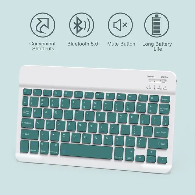Alt view image 7 of 7 - WERLEO Bluetooth Keyboard Case with Mouse for Samsung Galaxy Tab S10 FE Plus 13.1 inch 2025 SM-X620/X626B/X626 Protective Cover with Wireless Mouse / Keyboard Dark Green