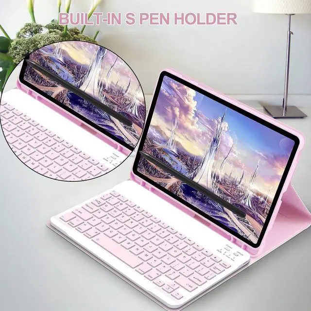 Alt view image 4 of 7 - WERLEO Bluetooth Keyboard Case with Mouse for Samsung Galaxy Tab S10 FE Plus 13.1 inch 2025 SM-X620/X626B/X626 Protective Cover with Wireless Mouse / Keyboard Pink