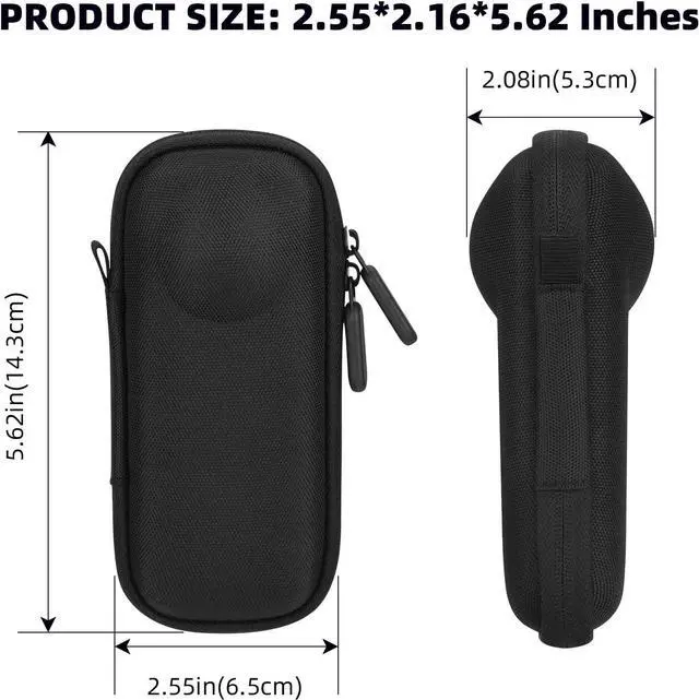 Alt view image 3 of 7 - WERLEO Portable Small Case for Insta360 X4 X5 (for Original Lens Cap), Carrying Storage Bag Protective Cover Hard Shell Travel Protector with Wrist Strap Carabiner for Insta 360 X4 X5 Accessories