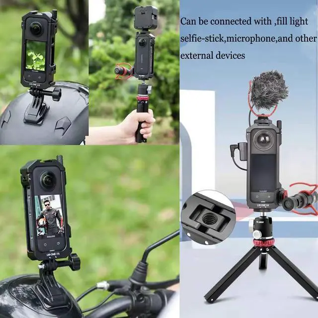Alt view image 2 of 7 - WERLEO Insta 360 X4 Aluminum Frame Cage Case Bag Glass Lens Guard Set Screen Protector for Insta360 X4 X 4 Accessories Kit Anti-Scratch Metal Housing Shell Tempered Glass Protective Film Cover