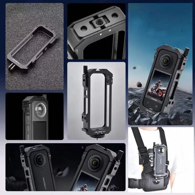 Alt view image 6 of 7 - WERLEO Insta 360 X4 Aluminum Frame Cage Case Bag Glass Lens Guard Set Screen Protector for Insta360 X4 X 4 Accessories Kit Anti-Scratch Metal Housing Shell Tempered Glass Protective Film Cover