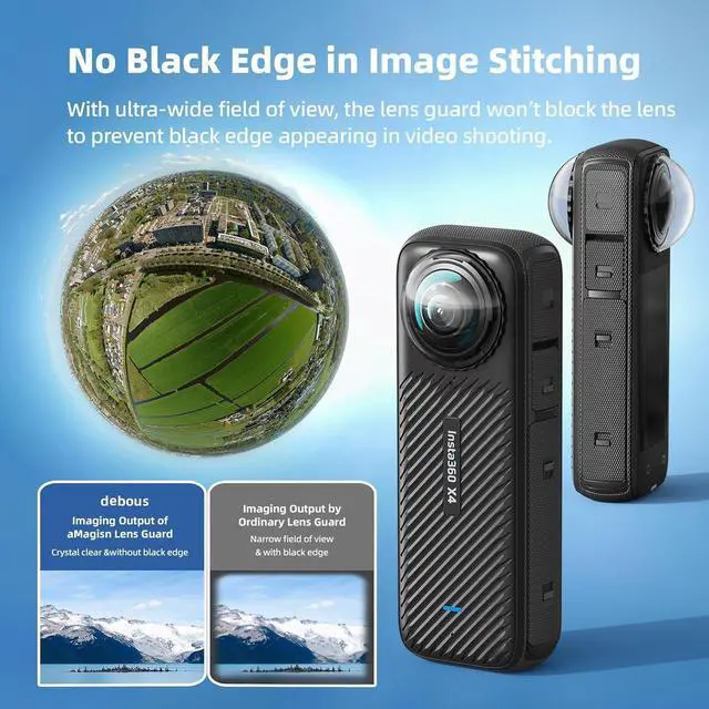 Alt view image 4 of 7 - WERLEO Insta 360 X4 Aluminum Frame Cage Case Bag Glass Lens Guard Set Screen Protector for Insta360 X4 X 4 Accessories Kit Anti-Scratch Metal Housing Shell Tempered Glass Protective Film Cover