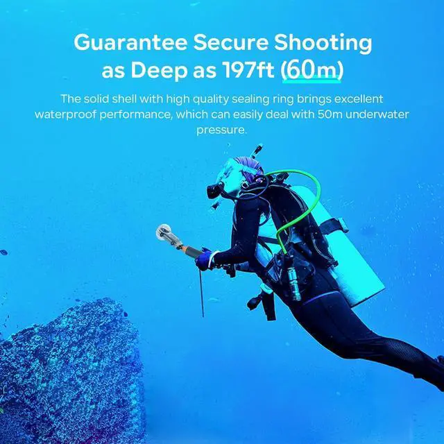 Alt view image 3 of 7 - WERLEO Invisible Dive Housing Case for Insta360 X5, 60m Depth Resistant to Scratches and Drops, Waterproof Case for Insta 360 X5