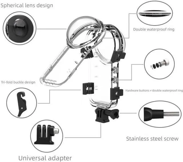 Alt view image 5 of 7 - WERLEO Invisible Dive Housing Case for Insta360 X5, 60m Depth Resistant to Scratches and Drops, Waterproof Case for Insta 360 X5