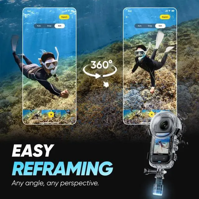 Alt view image 6 of 7 - WERLEO Invisible Dive Case for Insta360 X4, 50m/164ft Waterproof Case Underwater Diving Housing Shell for Insta 360 X4 Protective Case with Bracket Accessories
