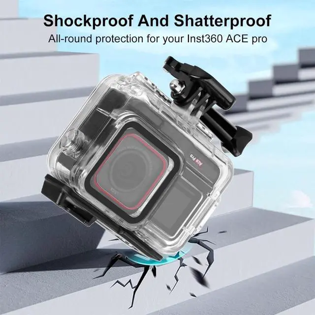 Alt view image 6 of 7 - WERLEO Waterproof Case for Insta360 Ace Pro / Ace Pro 2, Protective Housing/Diving Case, Waterproof Down to 60m/197FT, Underwater Photography Housing for Diving, Snorkeling