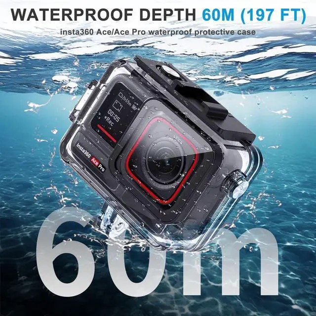 Alt view image 3 of 7 - WERLEO 196FT/60M Underwater Waterproof Diving Housing Compatible for Insta 360 Ace Pro2/Ace Pro,Protective Cover Shell with Bracket Accessories kit for AcePro2/AcePro Action Camera