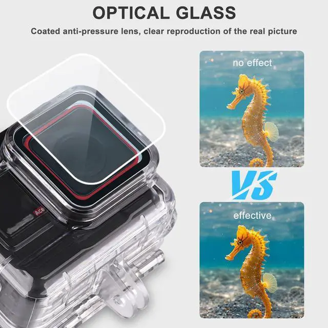 Alt view image 4 of 7 - WERLEO 196FT/60M Underwater Waterproof Diving Housing Compatible for Insta 360 Ace Pro2/Ace Pro,Protective Cover Shell with Bracket Accessories kit for AcePro2/AcePro Action Camera