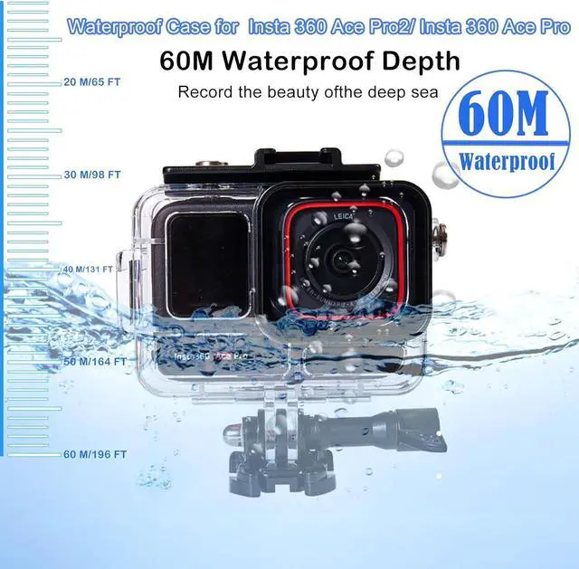 Alt view image 4 of 7 - WERLEO Waterproof Case for Insta 360 Ace Pro / Ace Pro 2 with 3 Pack Dive Filters, 196FT/60M Underwater Protective Housing Dive Kit, Professional Action Camera Dive Accessory