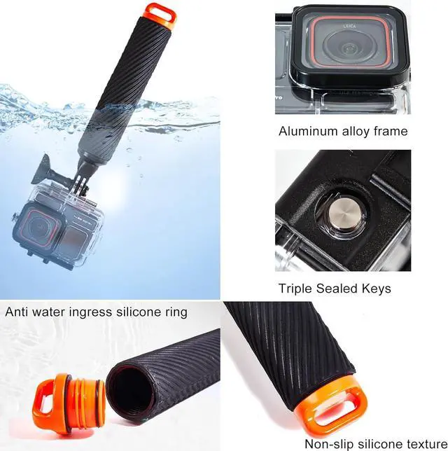 Alt view image 2 of 7 - WERLEO Waterproof Case for Insta 360 Ace Pro / Ace Pro 2 with 3 Pack Dive Filters, 196FT/60M Underwater Protective Housing Dive Kit, Professional Action Camera Dive Accessory