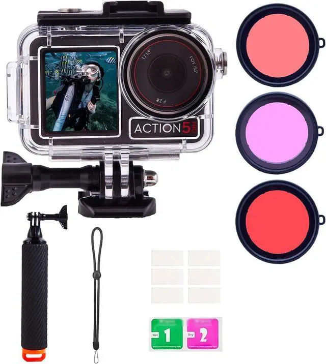 Main image of WERLEO Waterproof Case for DJI Osmo Action 5 Pro/4/3 with 3 Pack Dive Filters, 196FT/60M Underwater Protective Housing Dive Kit, Professional Action Camera Dive Accessory