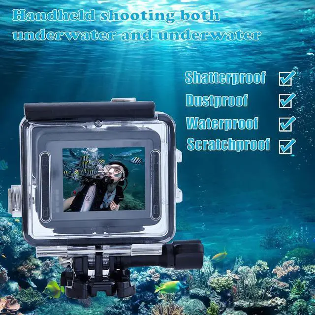 Alt view image 2 of 7 - WERLEO 196FT/60M Waterproof Case for Go Pro Hero 4K, Underwater Diving Protective Housing Shell for Go Pro Hero 4K Compact Action Camera with Mount Hero 4K Accessories Kit
