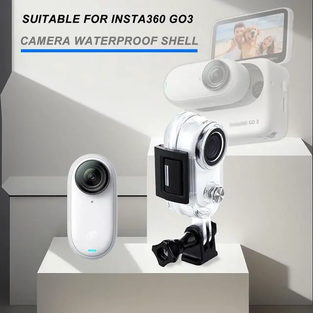 Alt view image 4 of 7 - WERLEO Waterproof Housing Case for Insta360 GO 3S, Go 3 Underwater Dive Protective Shell 30M/98ft with Bracket Accessories
