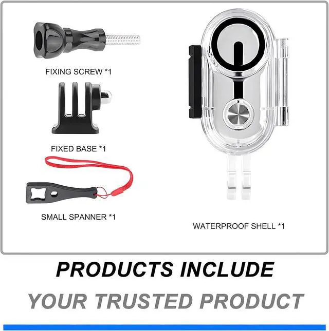 Alt view image 7 of 7 - WERLEO Waterproof Housing Case for Insta360 GO 3S, Go 3 Underwater Dive Protective Shell 30M/98ft with Bracket Accessories