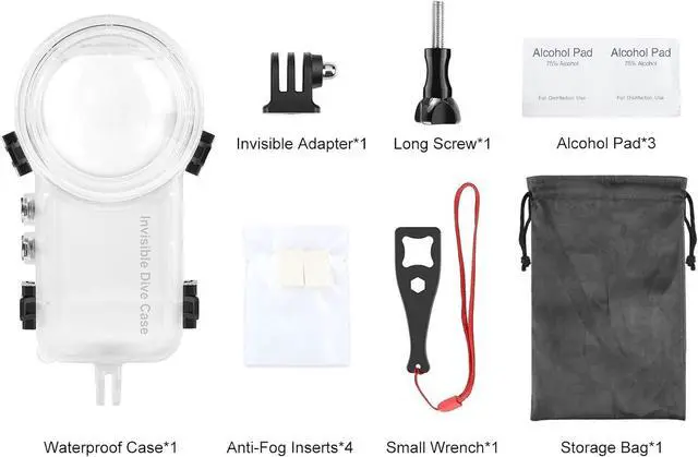 Alt view image 7 of 7 - WERLEO 50m/164ft Invisible Dive Case for Insta360 X3 Underwater Waterproof Housing Cover Protective PC Sealed Shell Photography Housings with Bracket Camera Insta 360 X3 Accessories