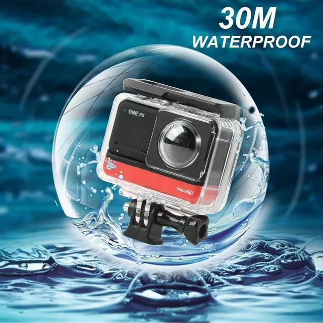 Alt view image 6 of 7 - WERLEO Dual Lens Panoramic Waterproof Shell for Insta360 ONE RS 360° Lens Edition, Underwater Diving Protective Housing 30M/98FT with Mounting Bracket Accessories