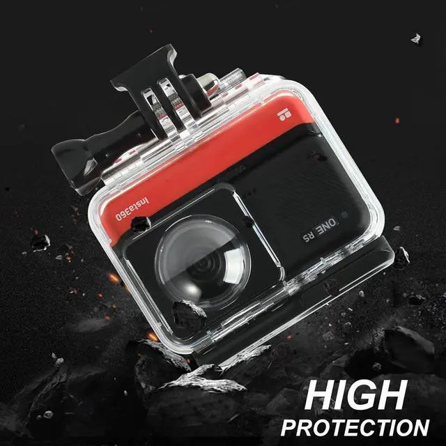 Alt view image 2 of 7 - WERLEO Dual Lens Panoramic Waterproof Shell for Insta360 ONE RS 360° Lens Edition, Underwater Diving Protective Housing 30M/98FT with Mounting Bracket Accessories