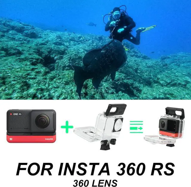 Alt view image 5 of 7 - WERLEO Dual Lens Panoramic Waterproof Shell for Insta360 ONE RS 360° Lens Edition, Underwater Diving Protective Housing 30M/98FT with Mounting Bracket Accessories