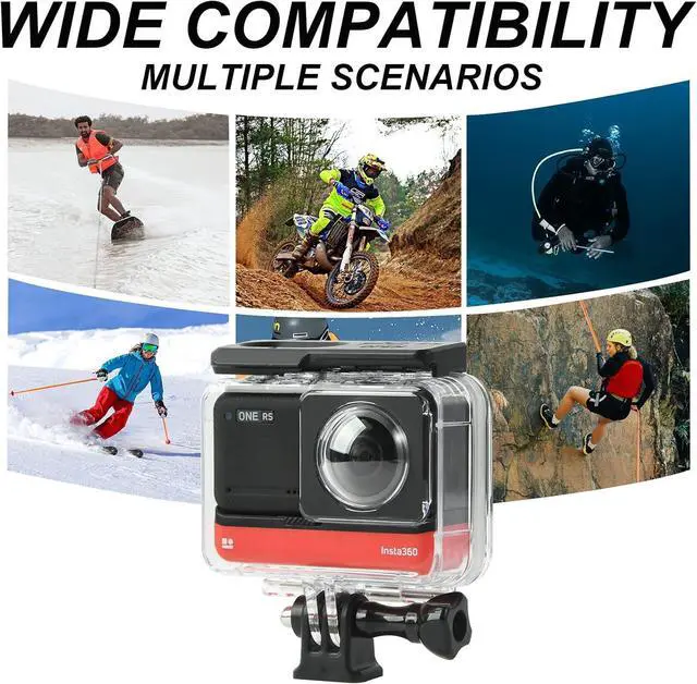 Alt view image 3 of 7 - WERLEO Dual Lens Panoramic Waterproof Shell for Insta360 ONE RS 360° Lens Edition, Underwater Diving Protective Housing 30M/98FT with Mounting Bracket Accessories