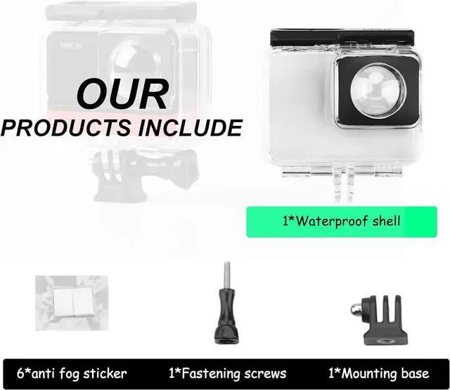 Alt view image 7 of 7 - WERLEO Dual Lens Panoramic Waterproof Shell for Insta360 ONE RS 360° Lens Edition, Underwater Diving Protective Housing 30M/98FT with Mounting Bracket Accessories
