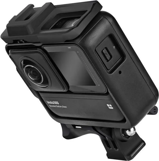 Alt view image 5 of 5 - WERLEO Housing Case for Insta360 ONE R / ONE RS Boosted Battery Frame, Protective Shell Cage Mount Bracket Accessories with Hot Shoe (Black)