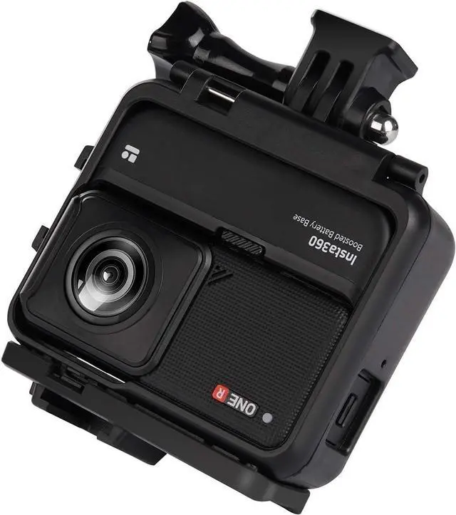 Alt view image 4 of 5 - WERLEO Housing Case for Insta360 ONE R / ONE RS Boosted Battery Frame, Protective Shell Cage Mount Bracket Accessories with Hot Shoe (Black)