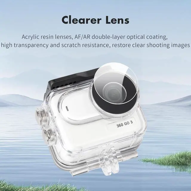Alt view image 4 of 7 - WERLEO Dive Waterproof Protector Case Housing for Insta360 Go 3 / Go 3S Action Camera Accessories Diving Depth 60M/196FT Underwater Protective Case