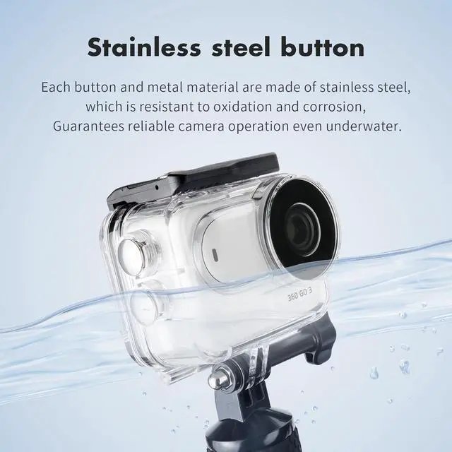 Alt view image 2 of 7 - WERLEO Dive Waterproof Protector Case Housing for Insta360 Go 3 / Go 3S Action Camera Accessories Diving Depth 60M/196FT Underwater Protective Case